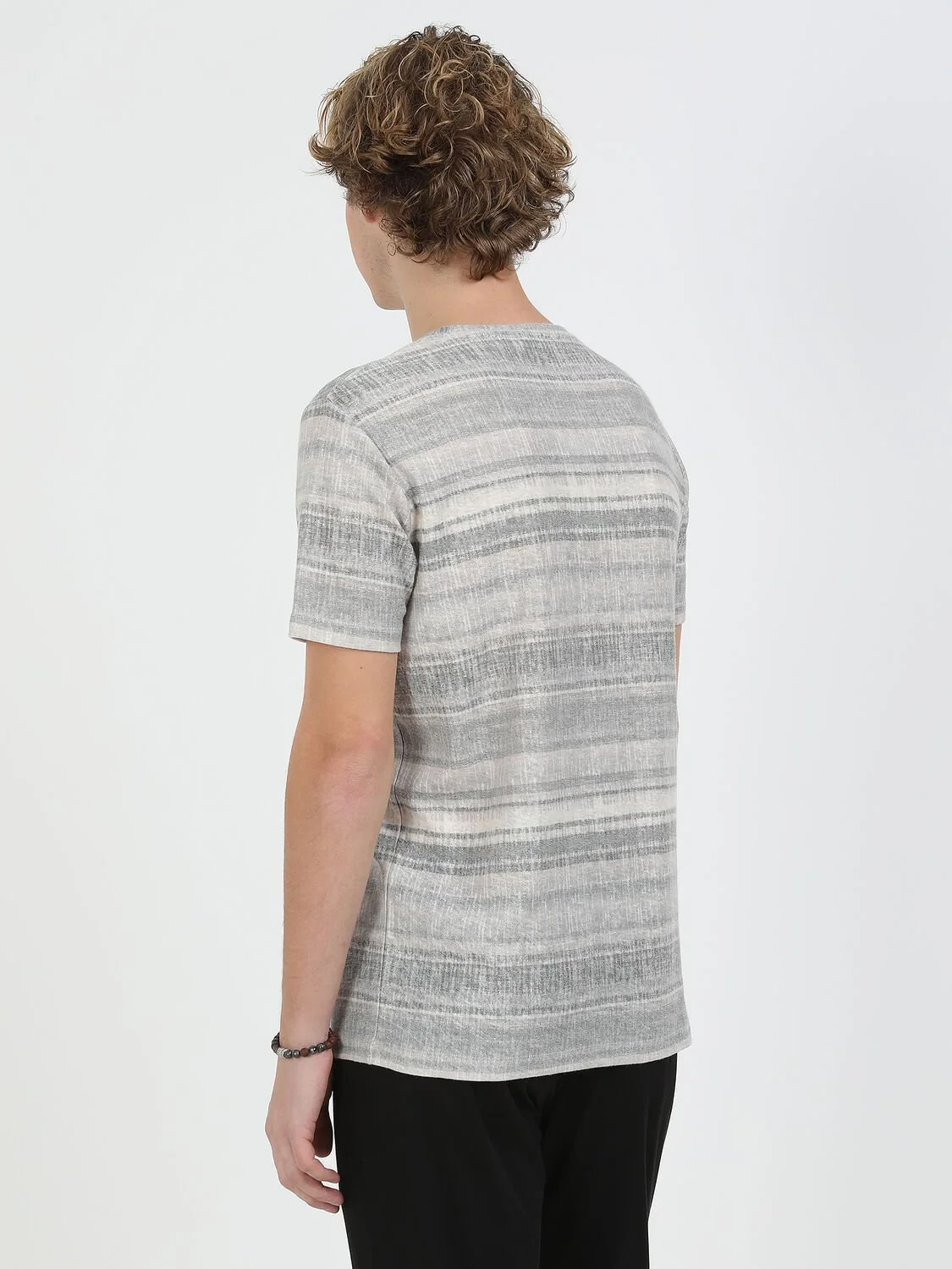 Mink Printed Crew Neck Cotton Blended T-Shirt - 5