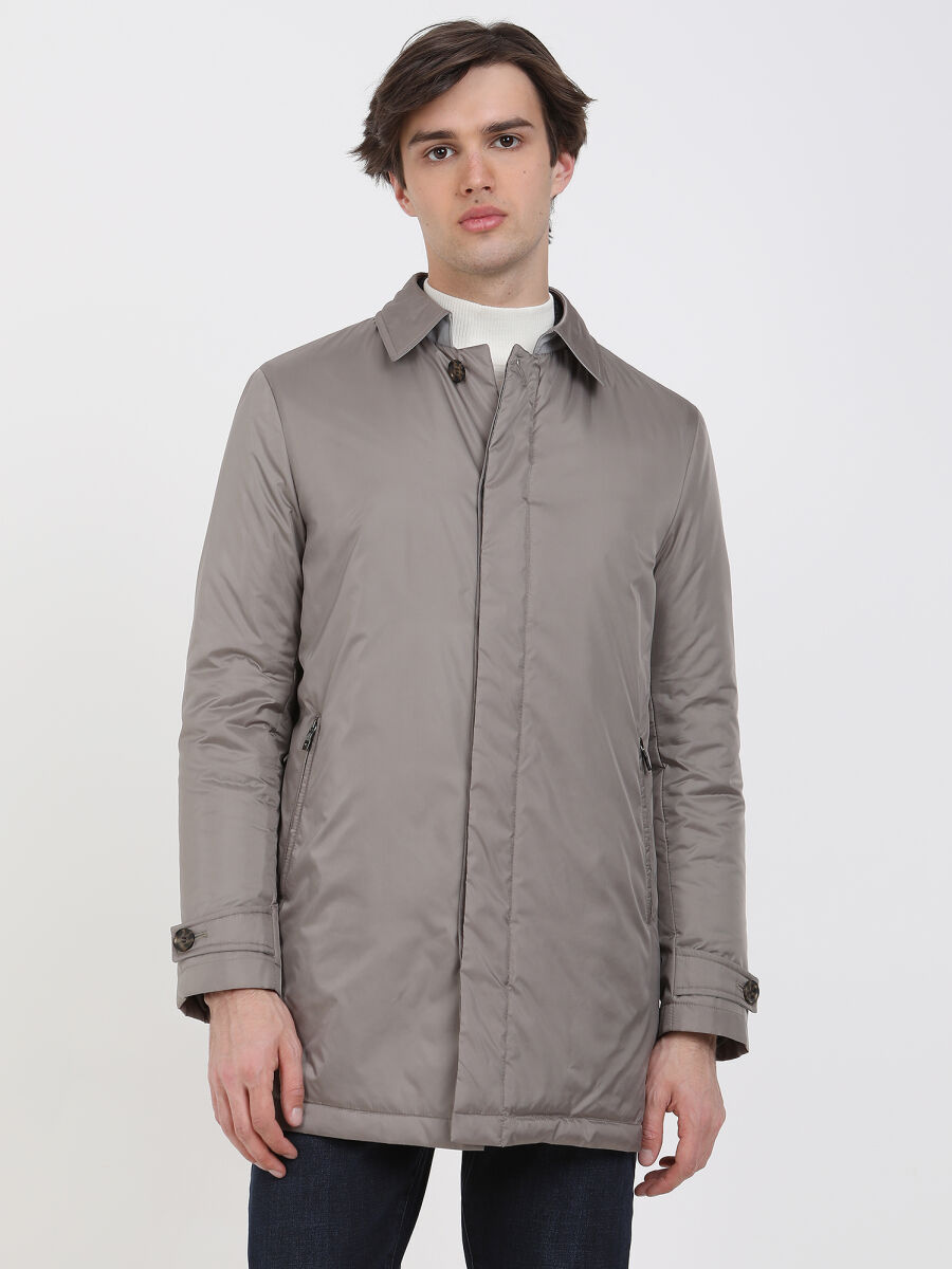 Mink Regular Fit Casual Weaving Rain Coat - 1