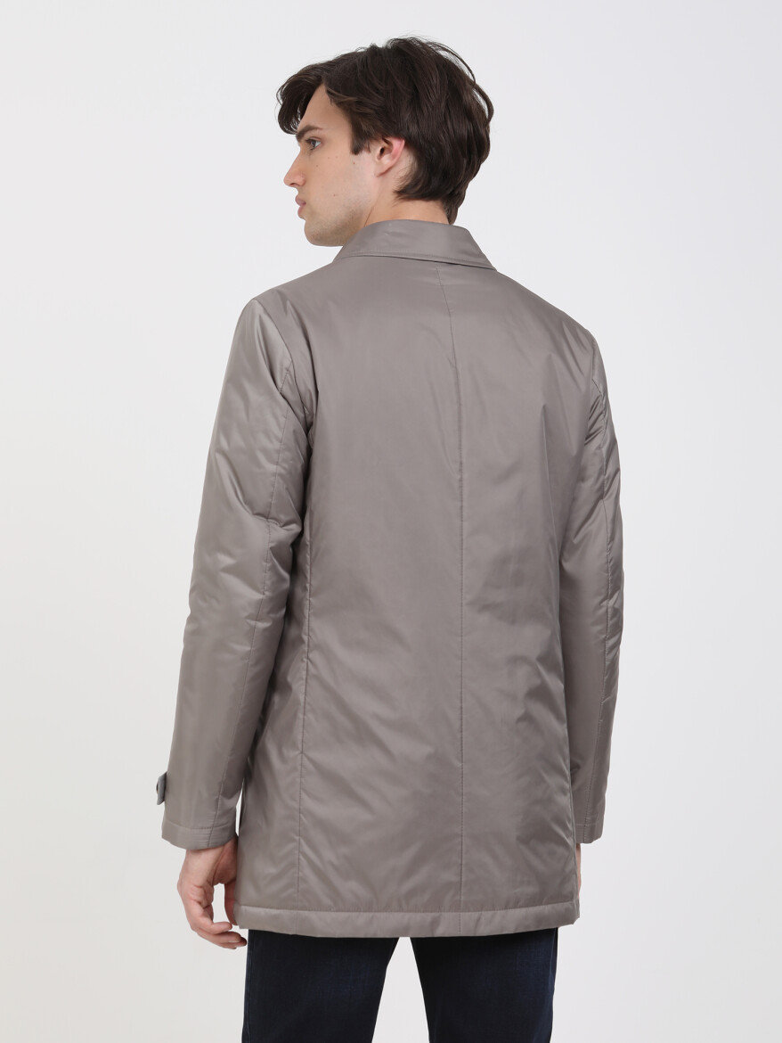 Mink Regular Fit Casual Weaving Rain Coat - 4