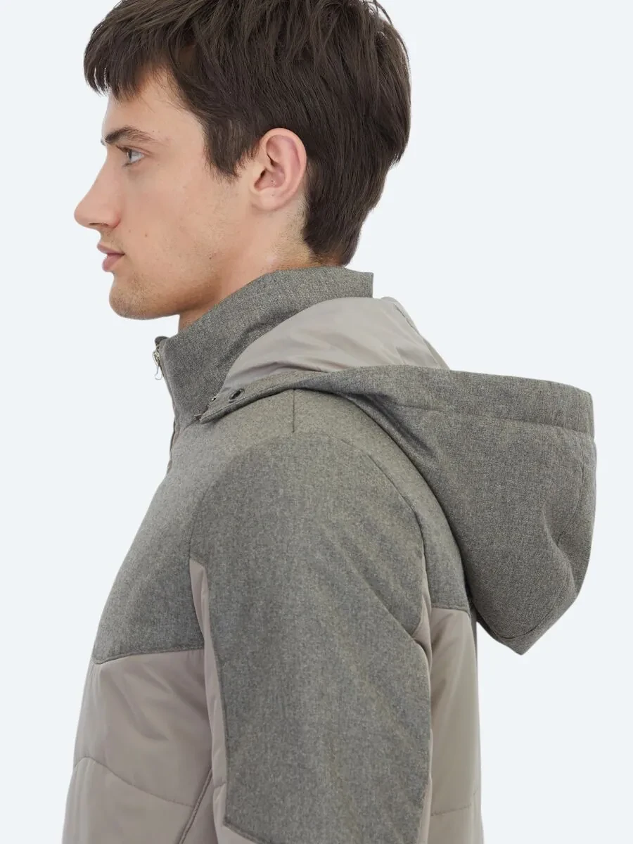 Mink Regular Fit Casual Weaving Removable Hood Coat - 5