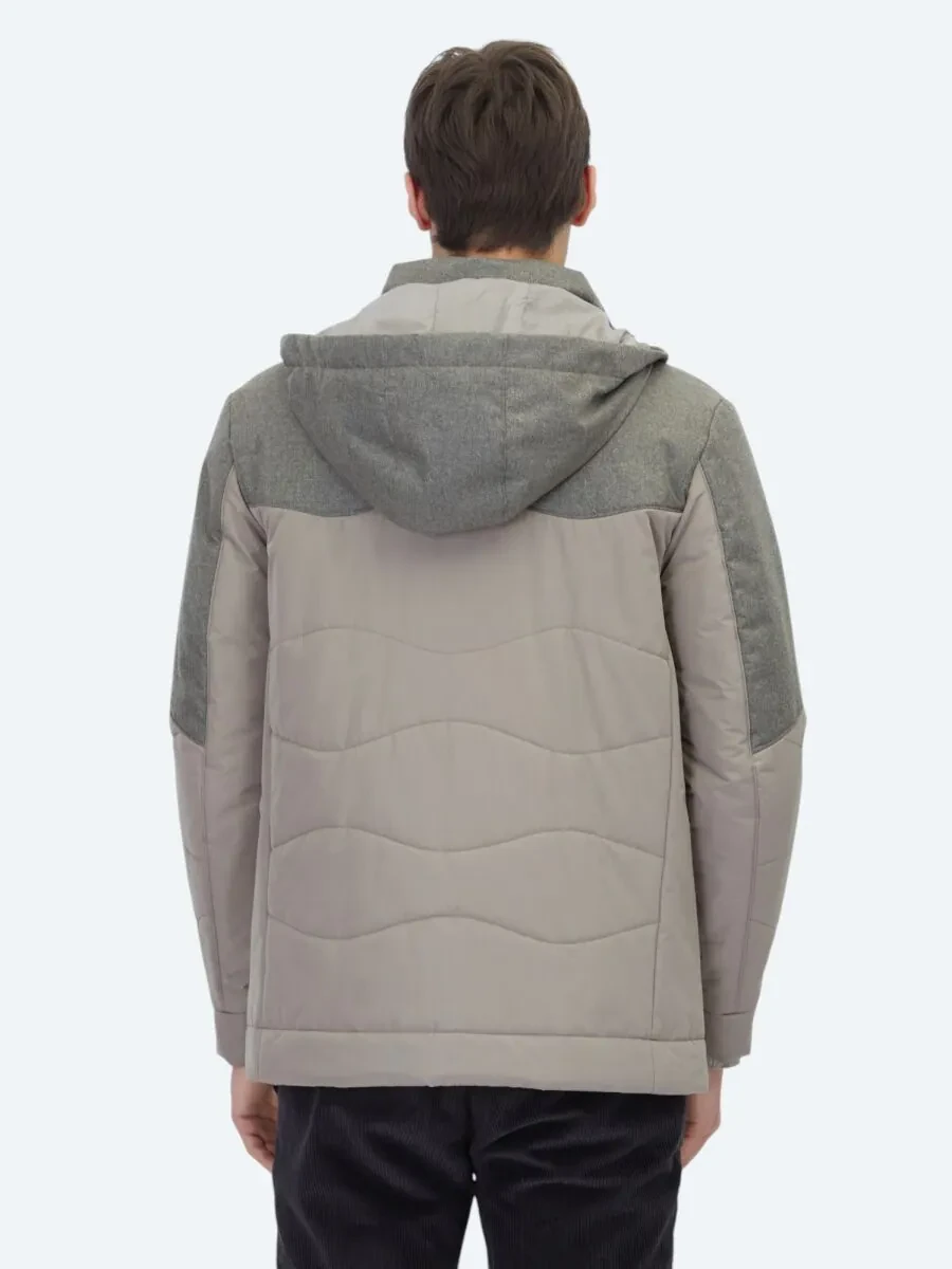 Mink Regular Fit Casual Weaving Removable Hood Coat - 6