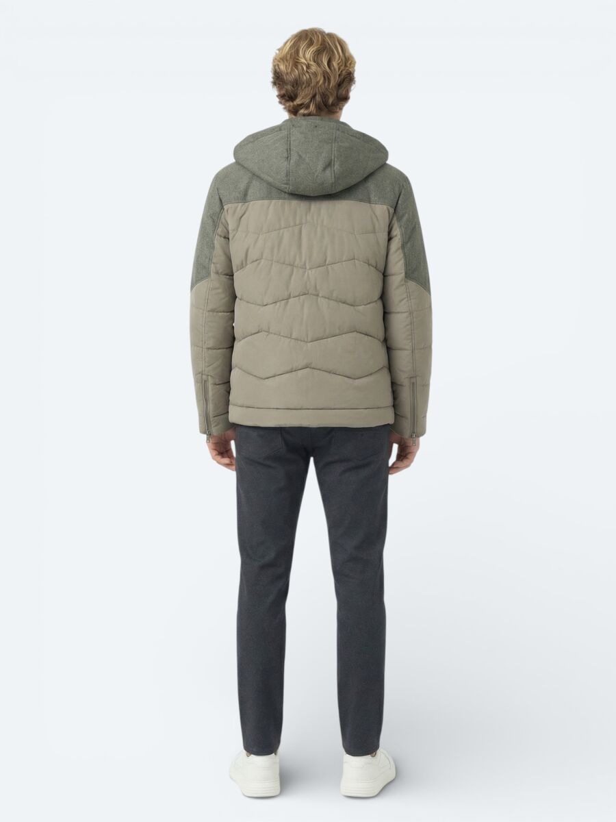 Mink Regular Fit Casual Weaving Removable Hood Coat - 4