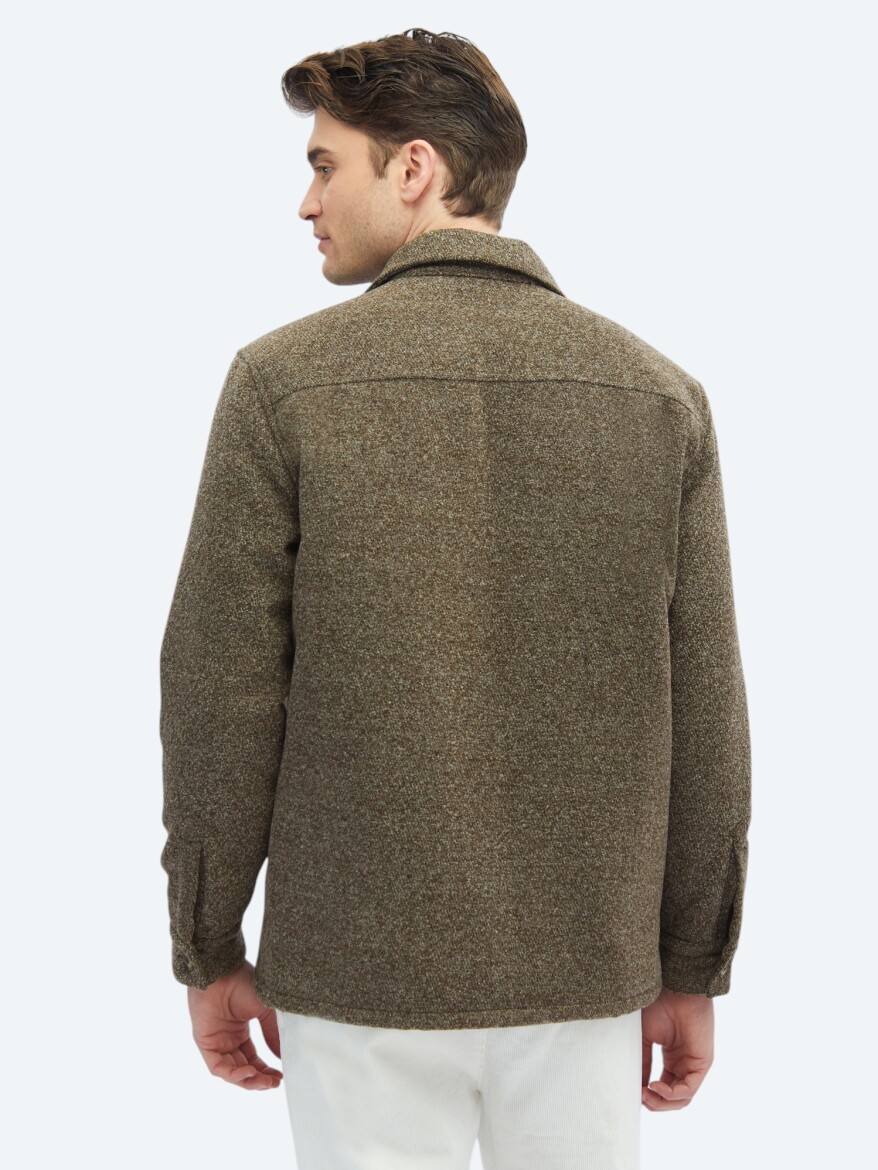 Mink Regular Fit Shirt Collar Casual Weaving Coat - 7