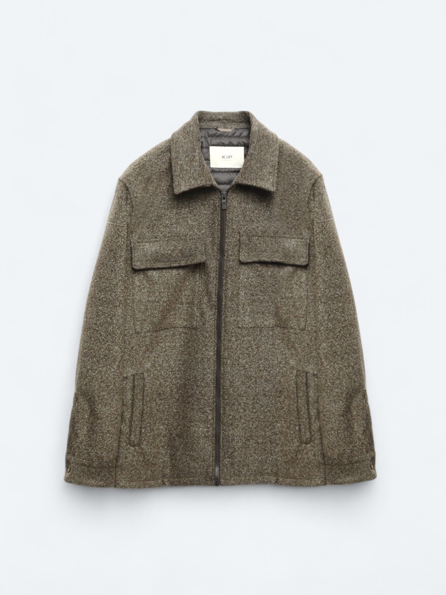 Mink Regular Fit Shirt Collar Casual Weaving Coat - 8