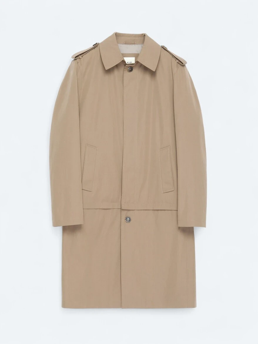 Mink Regular Fit Shirt Collar Casual Weaving Rain Coat - 8