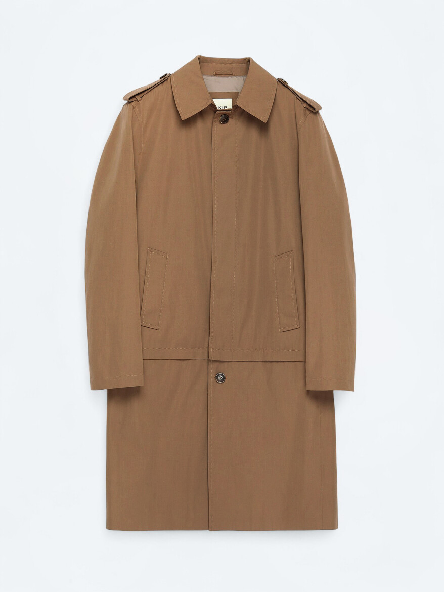 Mink Regular Fit Shirt Collar Casual Weaving Rain Coat - 8