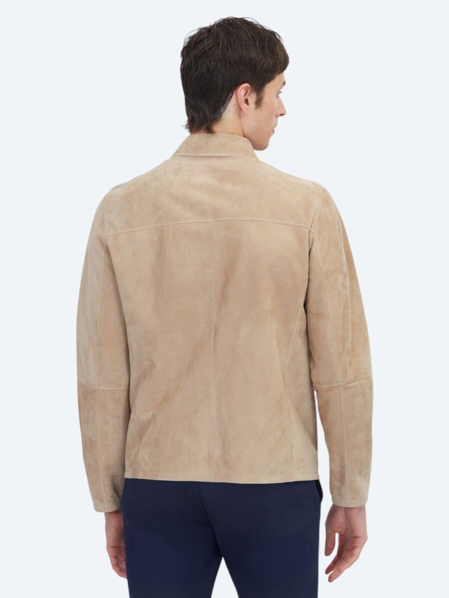 Mink Regular Fit Shirt Collar Smart Casual Double-Sided Leather Coat - 8