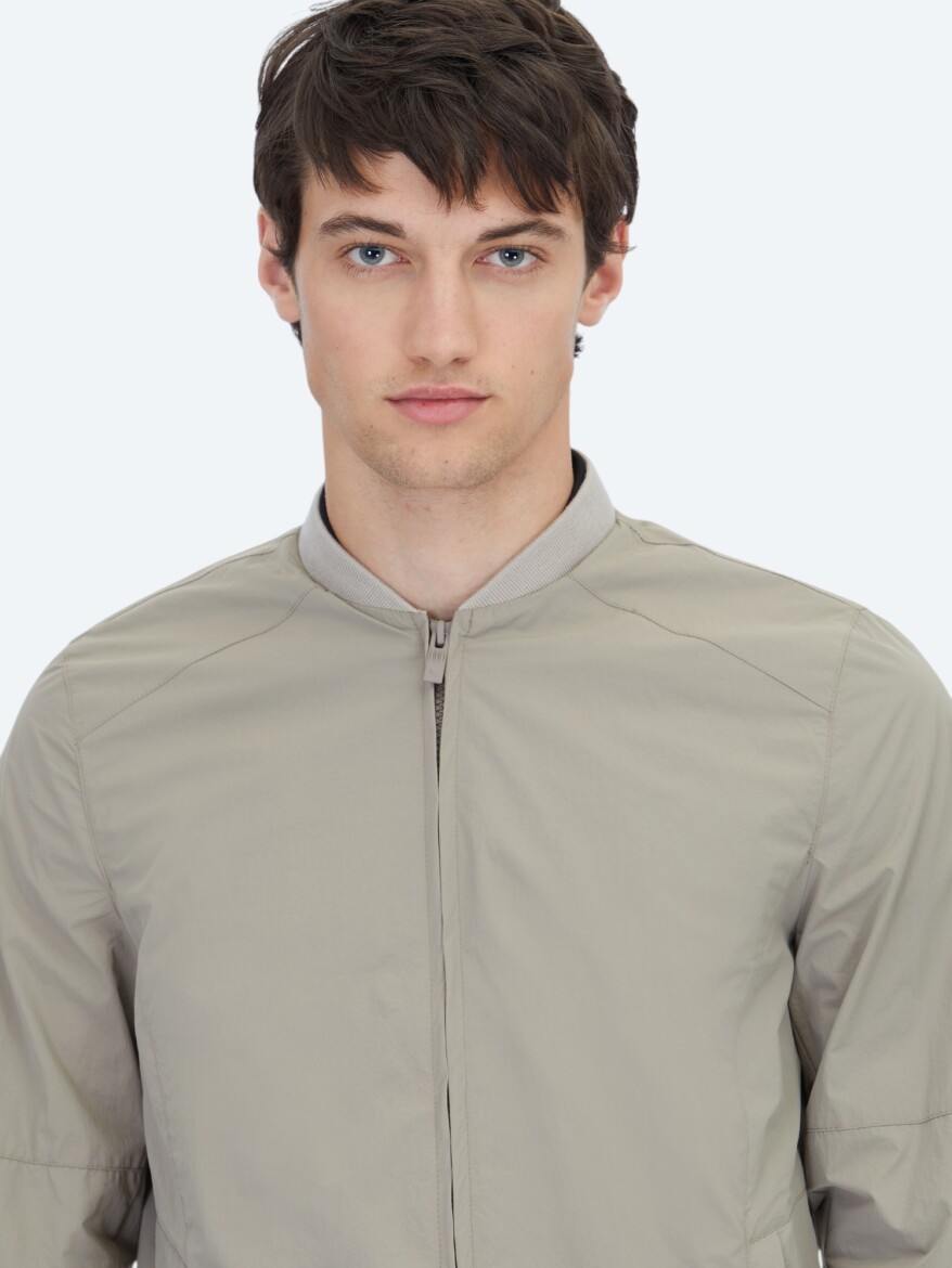 Mink Regular Fit Turtleneck Casual Weaving Coat - 4