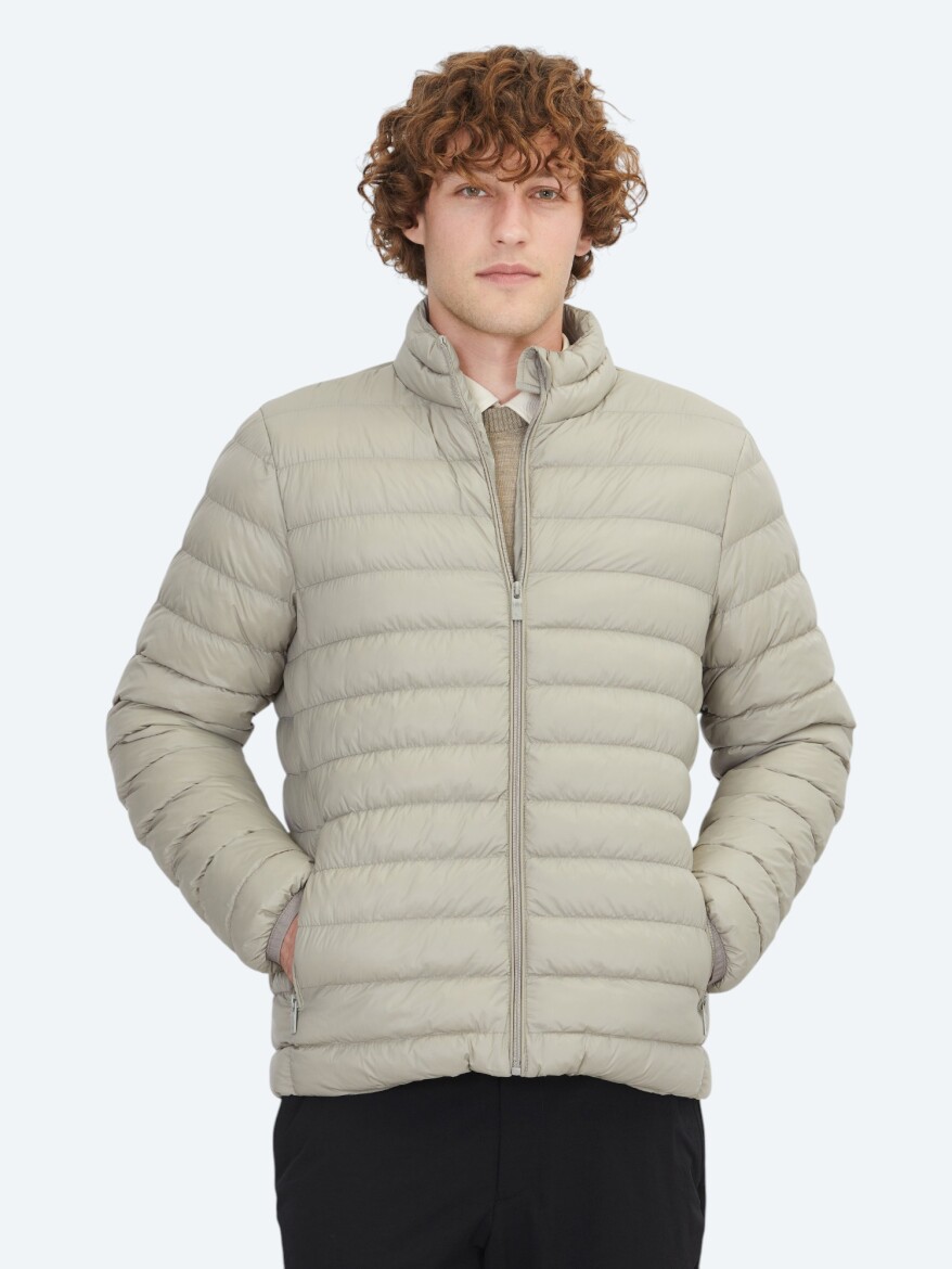 Mink Regular Fit Turtleneck Casual Weaving Coat - 1