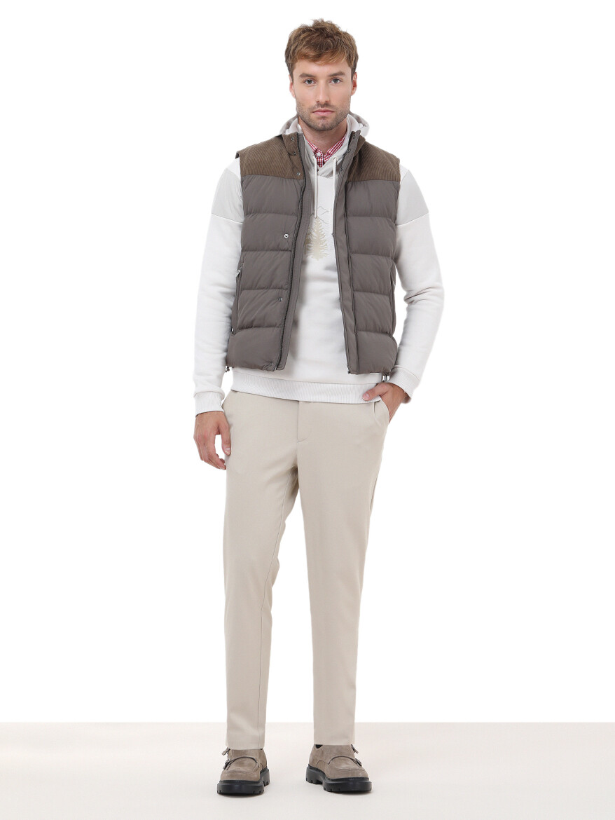 Mink Regular Fit Turtleneck Casual Weaving Puffer Vest - 2