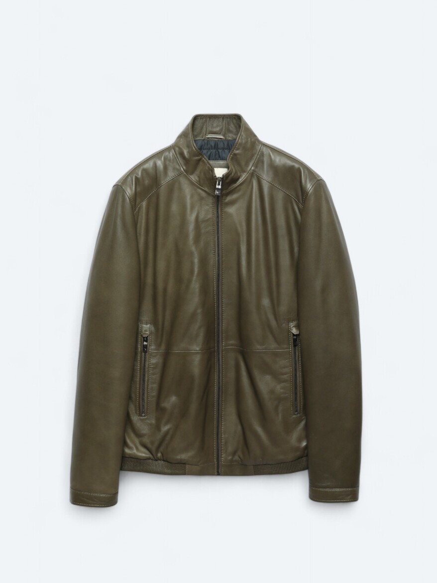 Mink Regular Fit Turtleneck Smart Casual Sheep Leather Leather Coat - 9