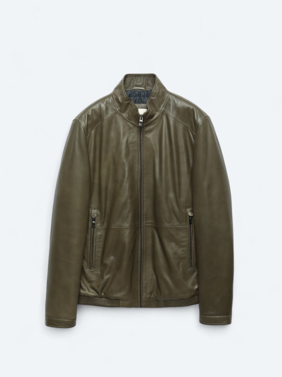 Mink Regular Fit Turtleneck Smart Casual Sheep Leather Leather Coat - 9