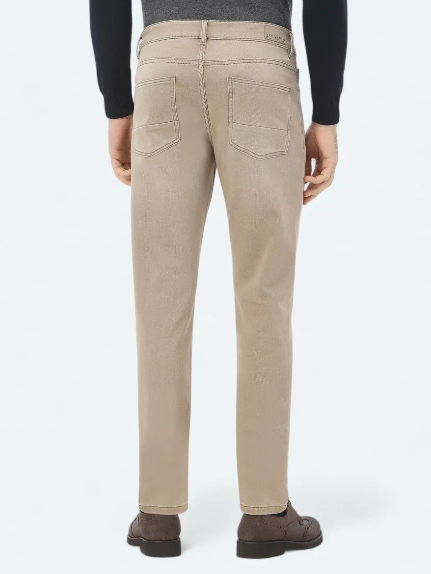 Mink Slim Fit Denim Cotton Blended Trousers - 5