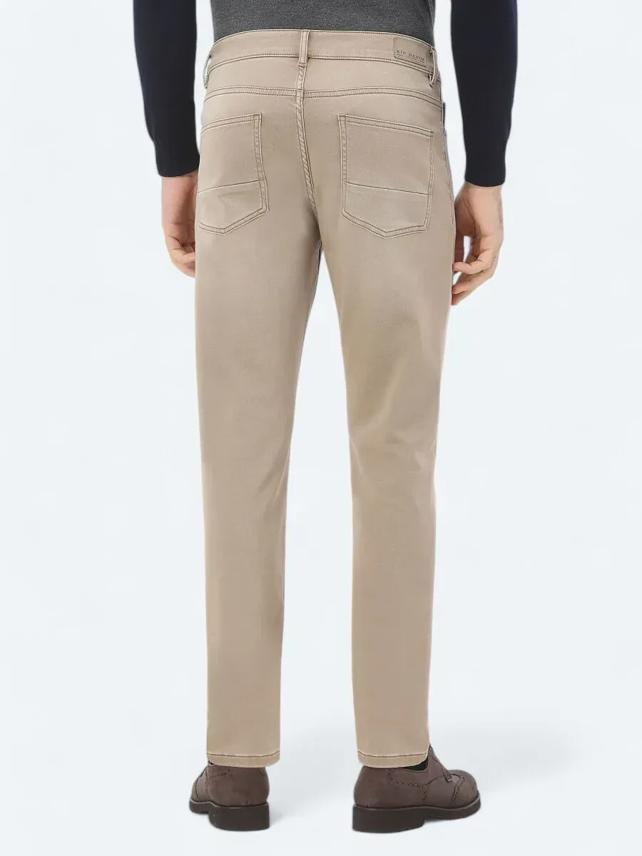 Mink Slim Fit Denim Cotton Blended Trousers - 5