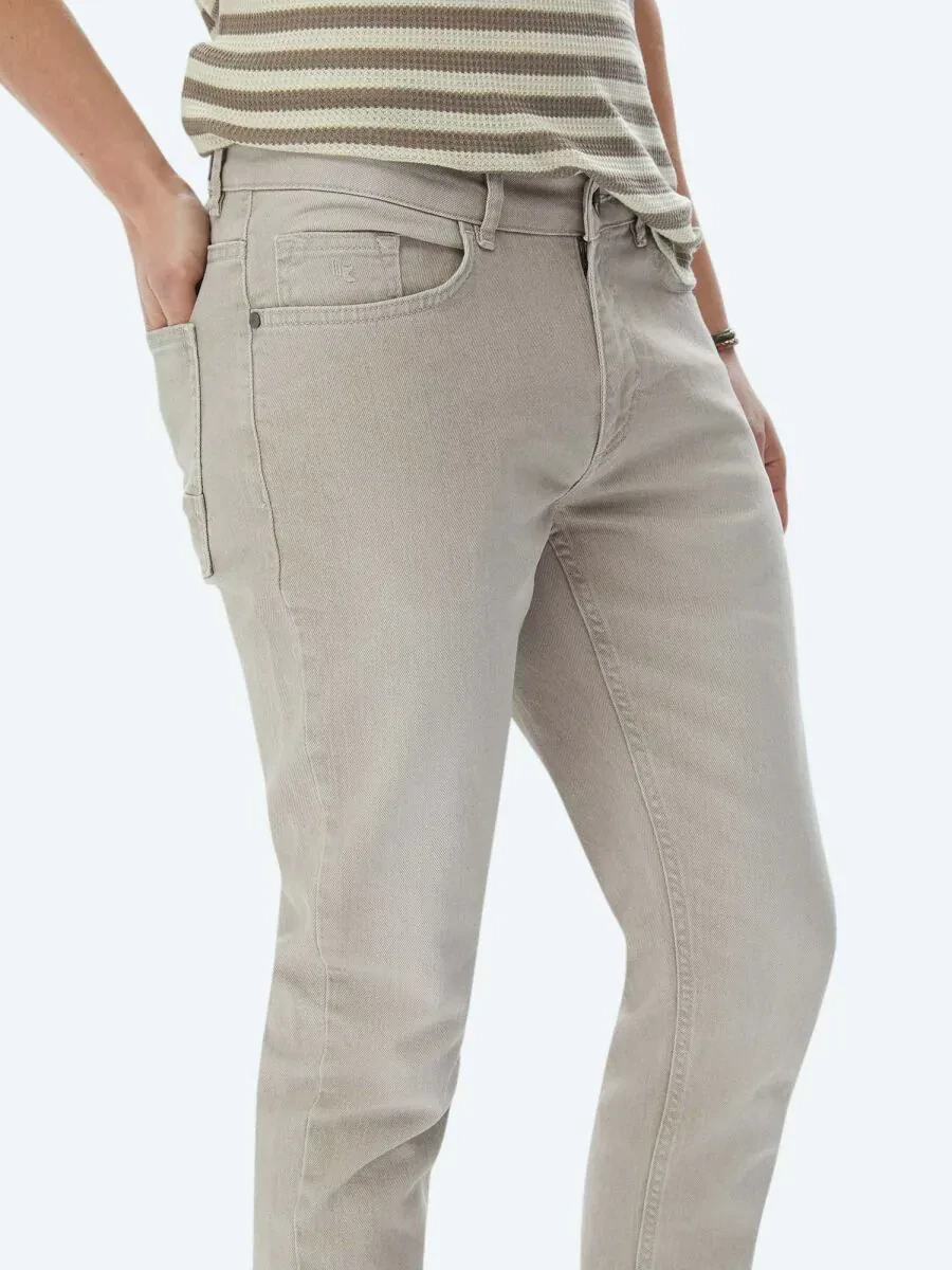 Mink Slim Fit Denim Cotton Blended Trousers - 3