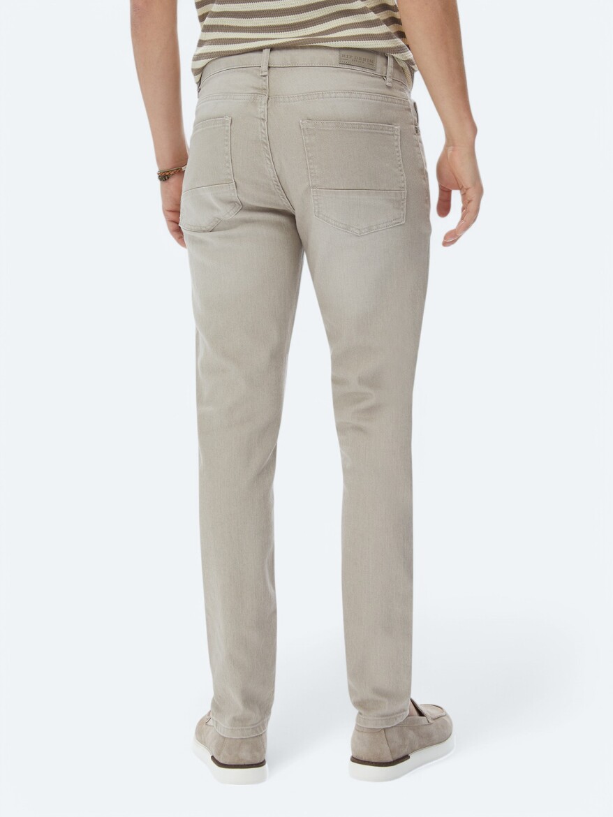 Mink Slim Fit Denim Cotton Blended Trousers - 4