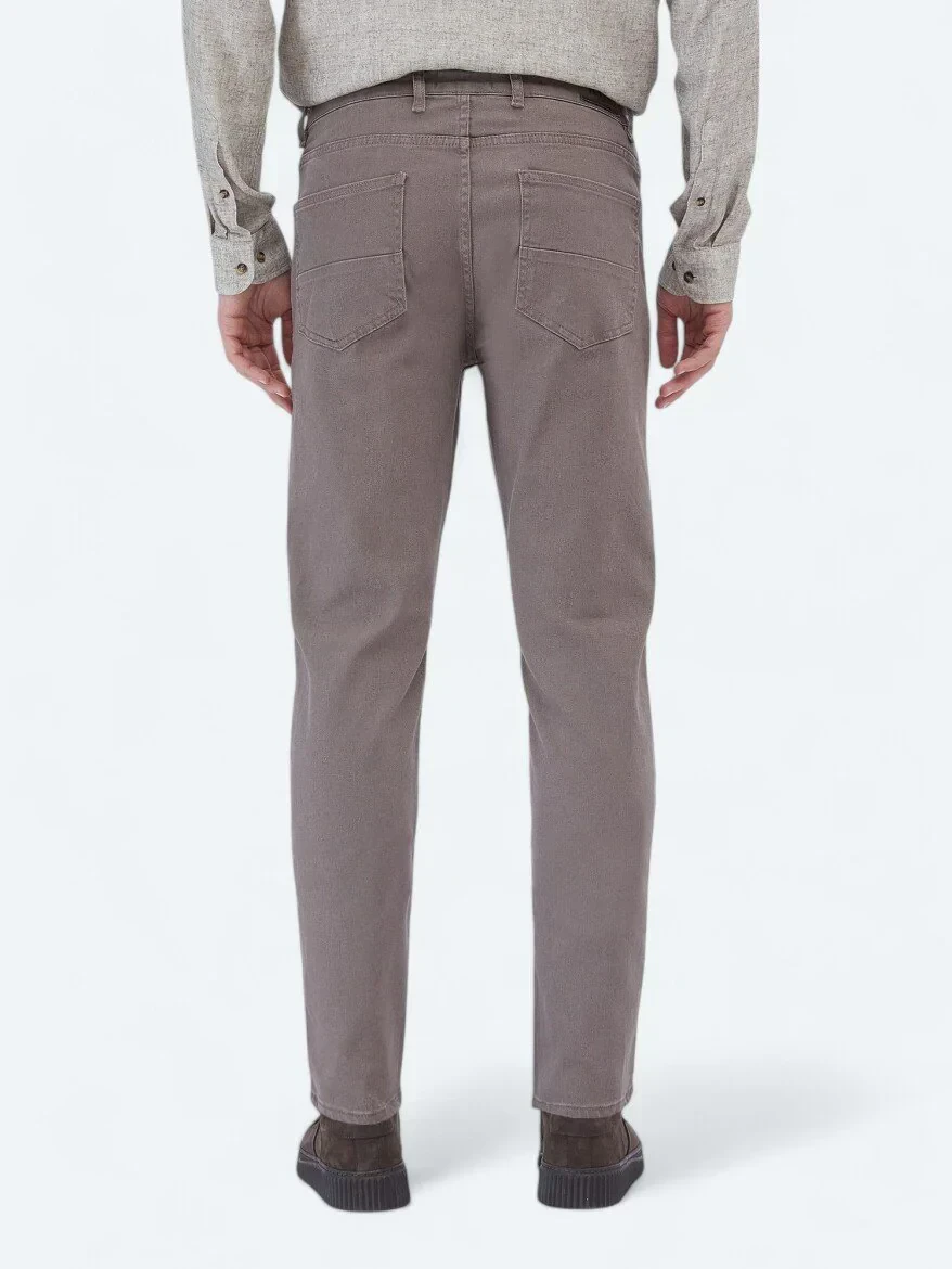 Mink Slim Fit Denim Cotton Blended Trousers - 4