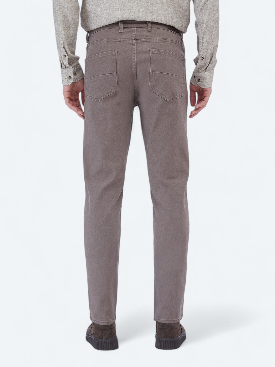 Mink Slim Fit Denim Cotton Blended Trousers - 4