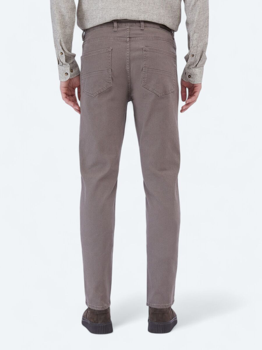 Mink Slim Fit Denim Cotton Blended Trousers - 4