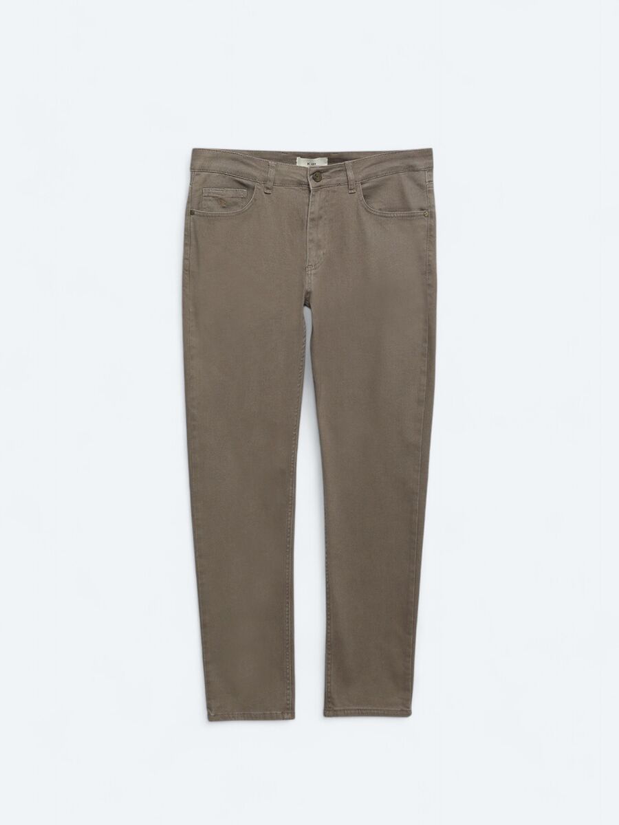 Mink Slim Fit Denim Cotton Blended Trousers - 5