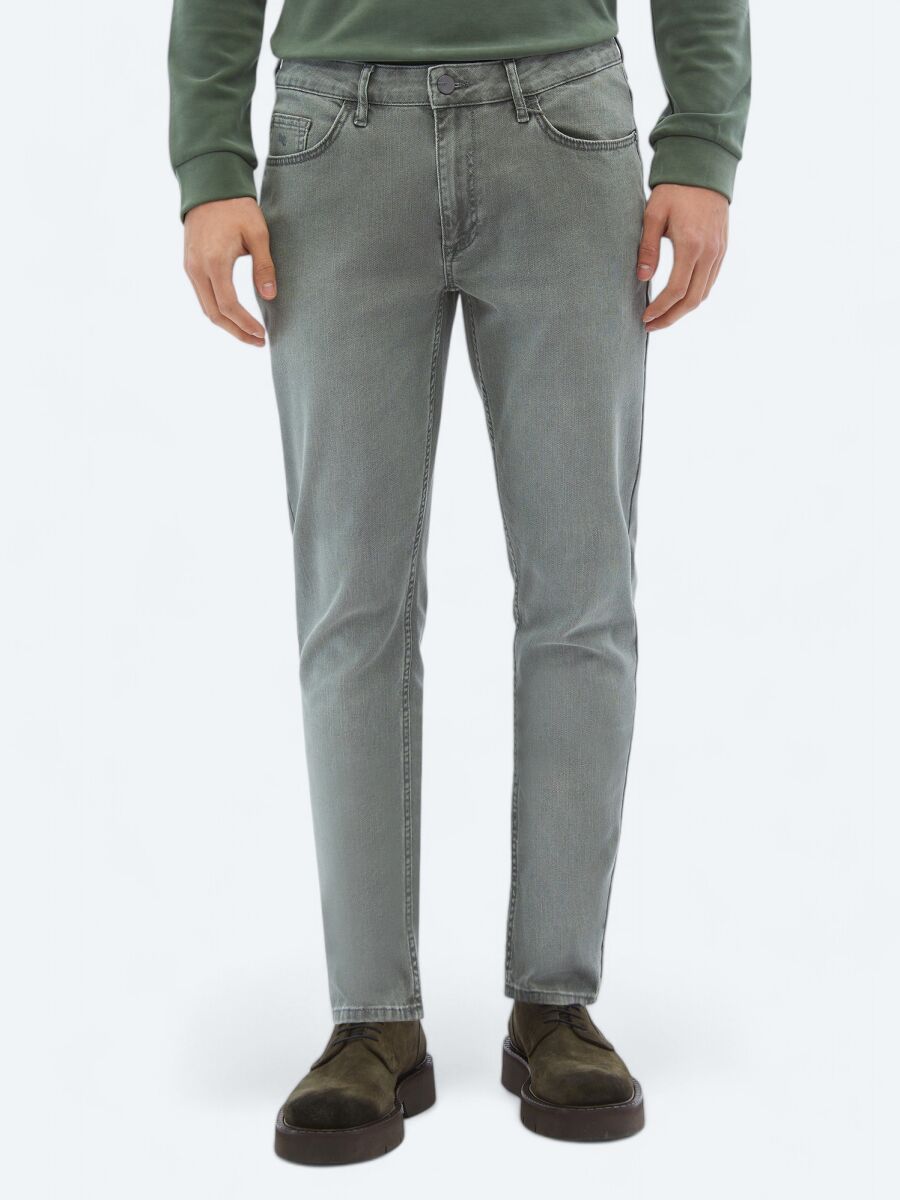 Mink Slim Fit Denim Cotton Blended Trousers - 2