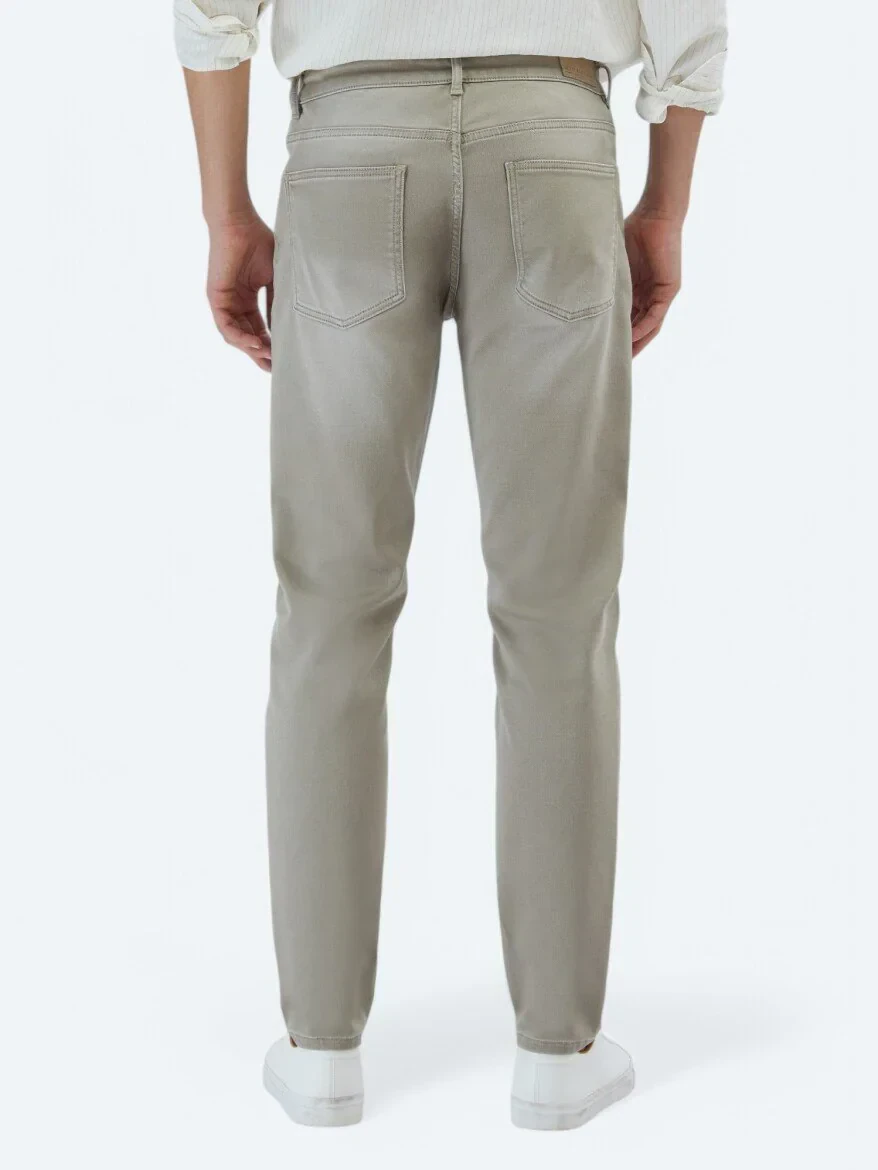 Mink Slim Fit Denim Cotton Blended Trousers - 5
