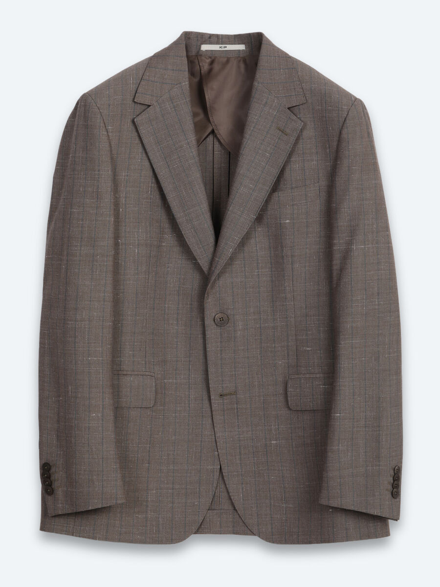 Mink Striped Modern Fit Silk Blended Suit - 7