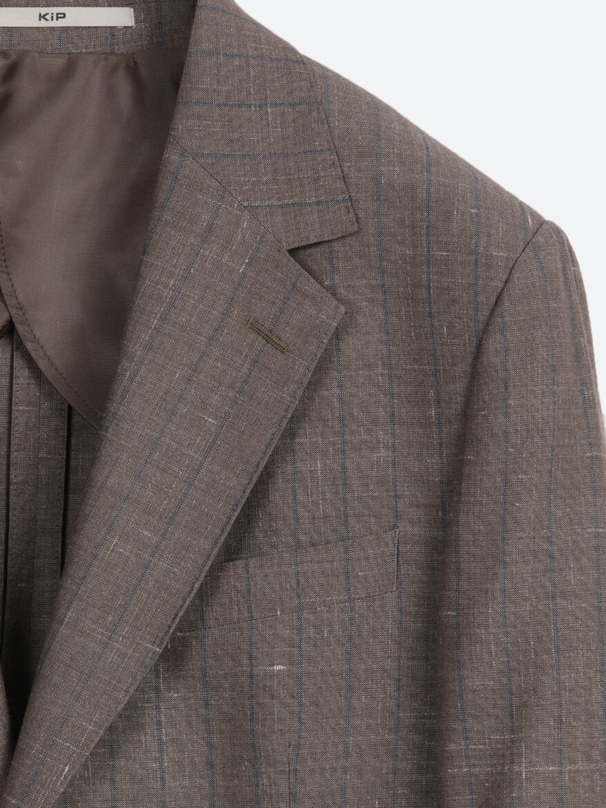 Mink Striped Modern Fit Silk Blended Suit - 9