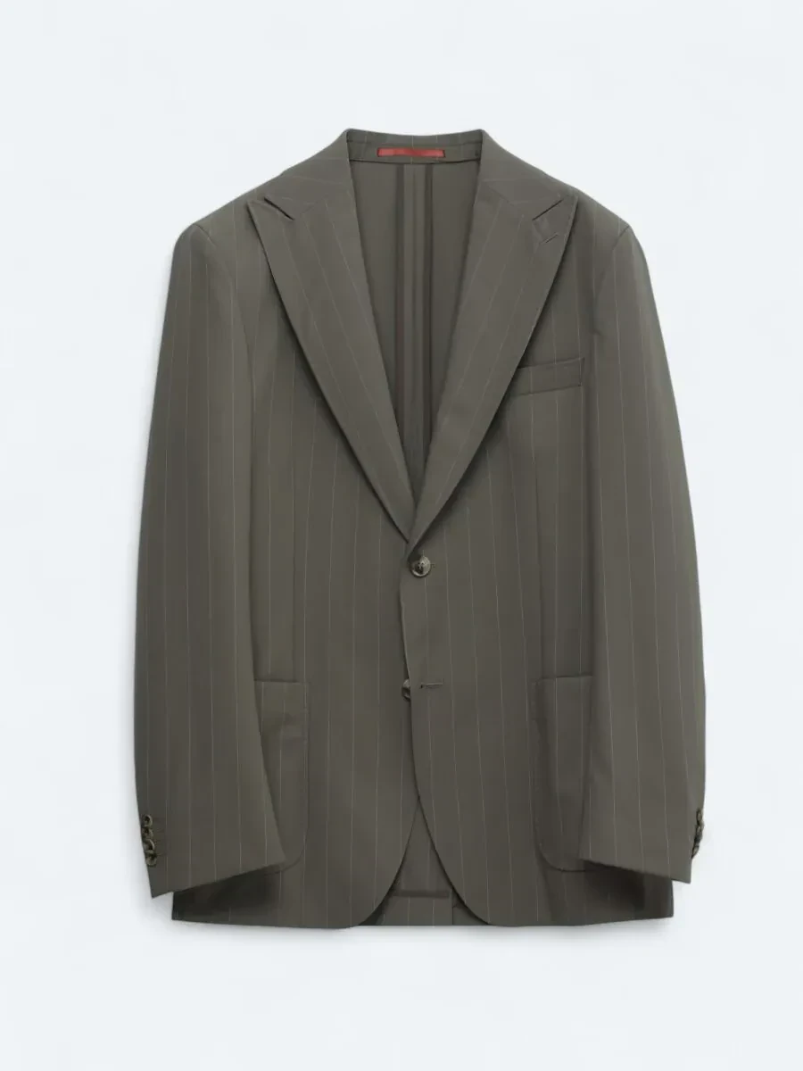 Mink Striped Modern Fit Suit - 1