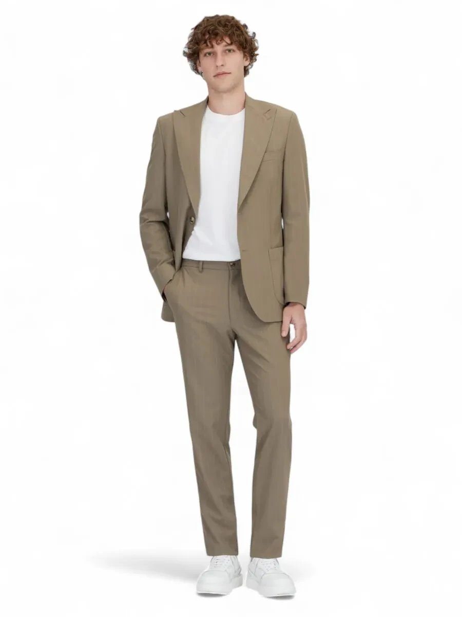Mink Striped Modern Fit Suit - 2