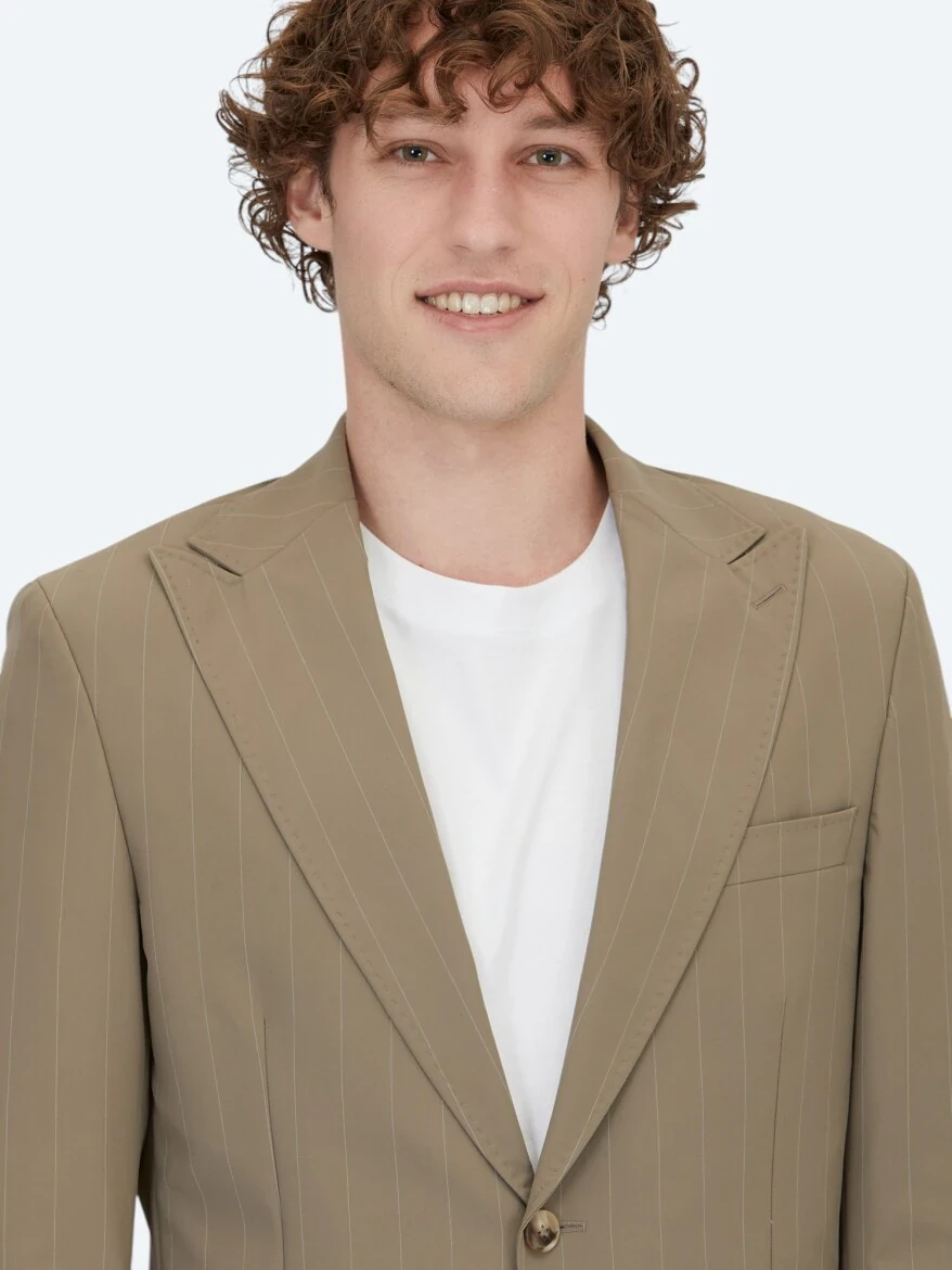 Mink Striped Modern Fit Suit - 3