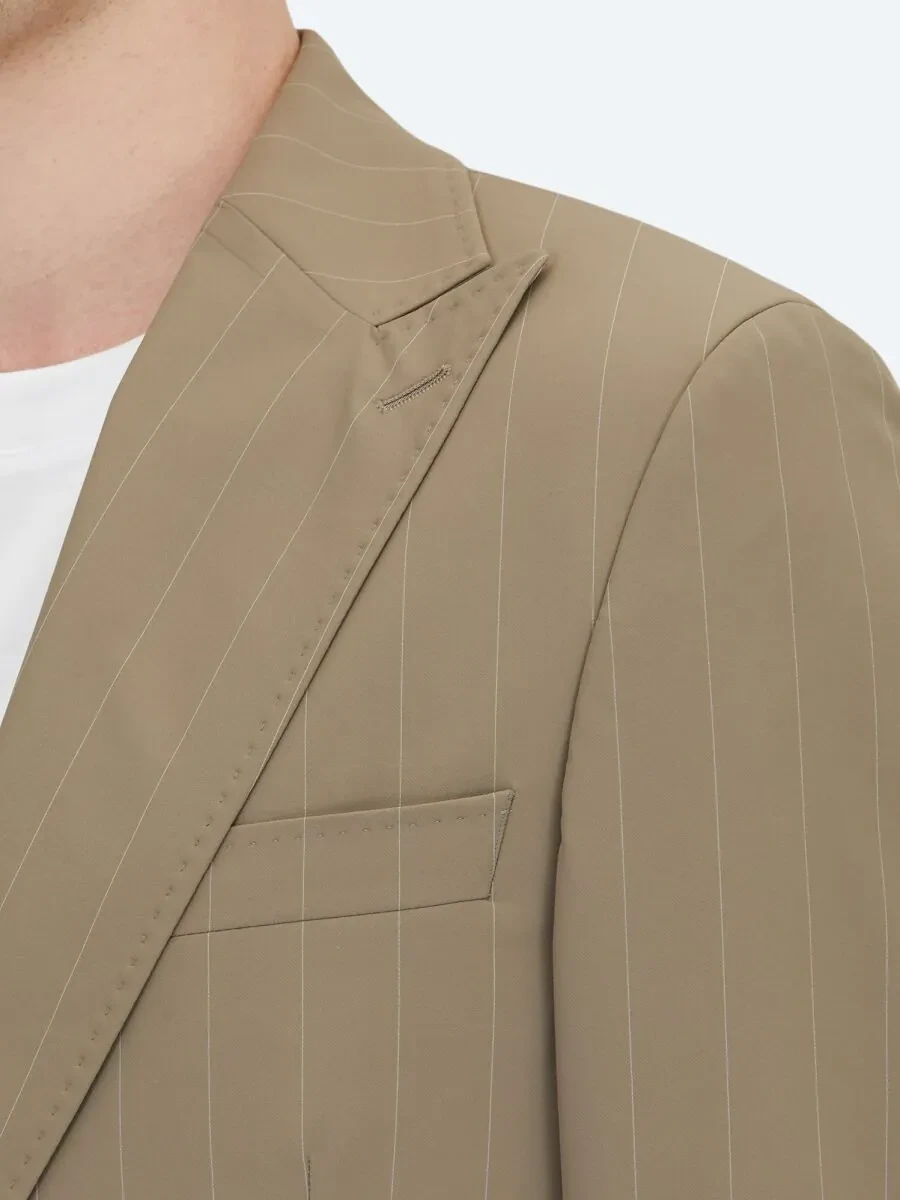 Mink Striped Modern Fit Suit - 4
