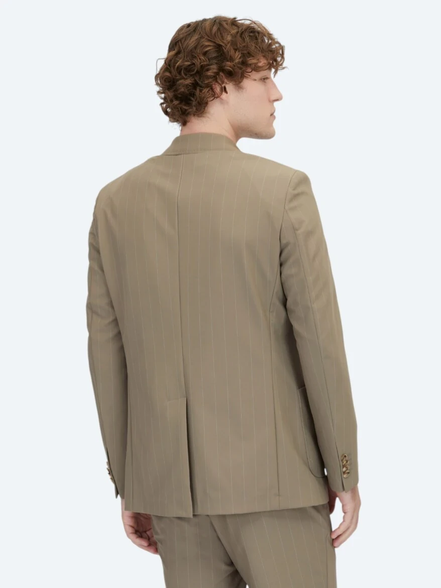 Mink Striped Modern Fit Suit - 7