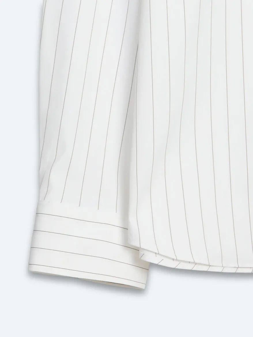 Mink Striped Regular Fit Long Weaving Classical Shirt - 10