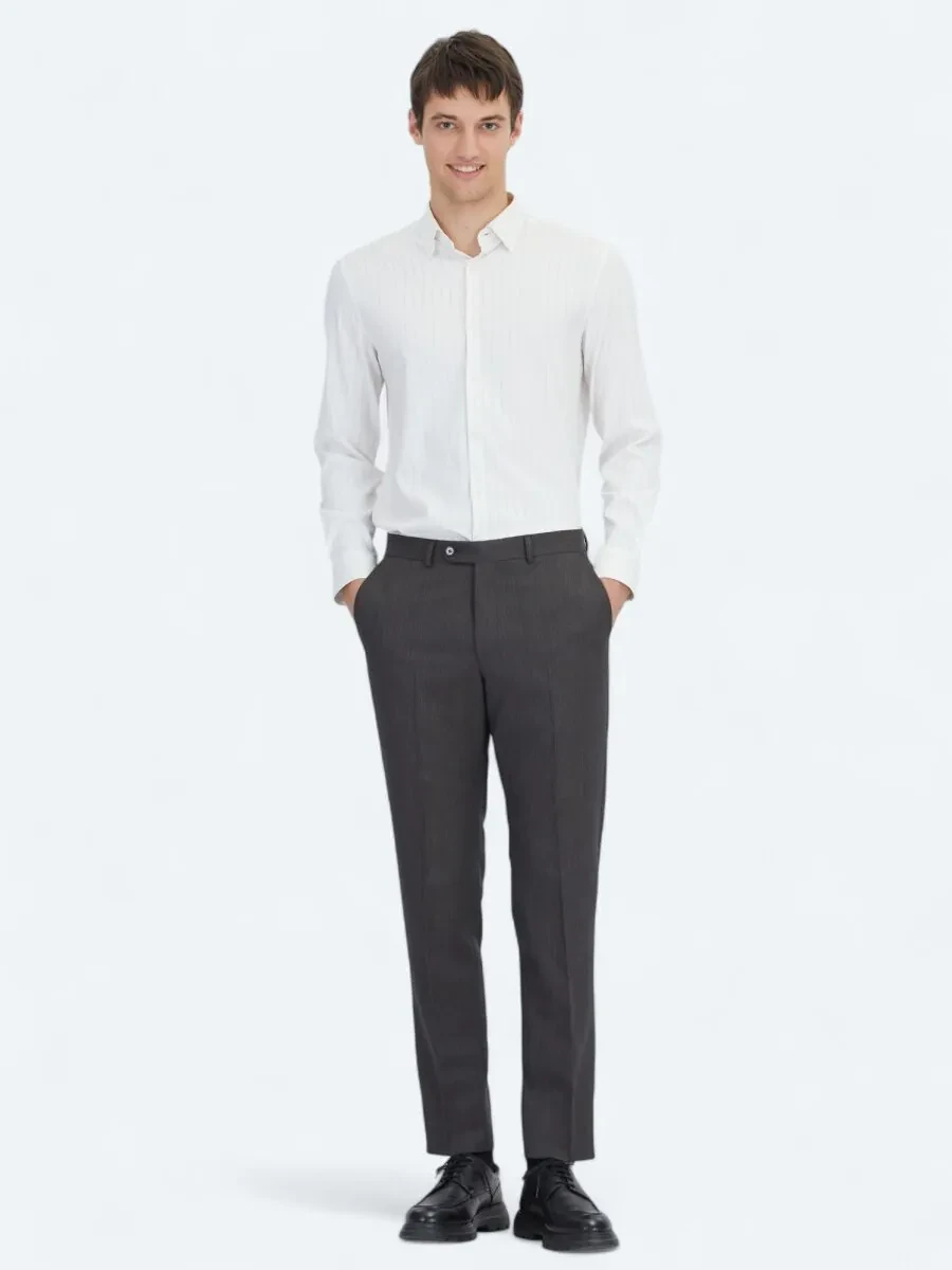 Mink Striped Regular Fit Weaving Sport Shirt - 2