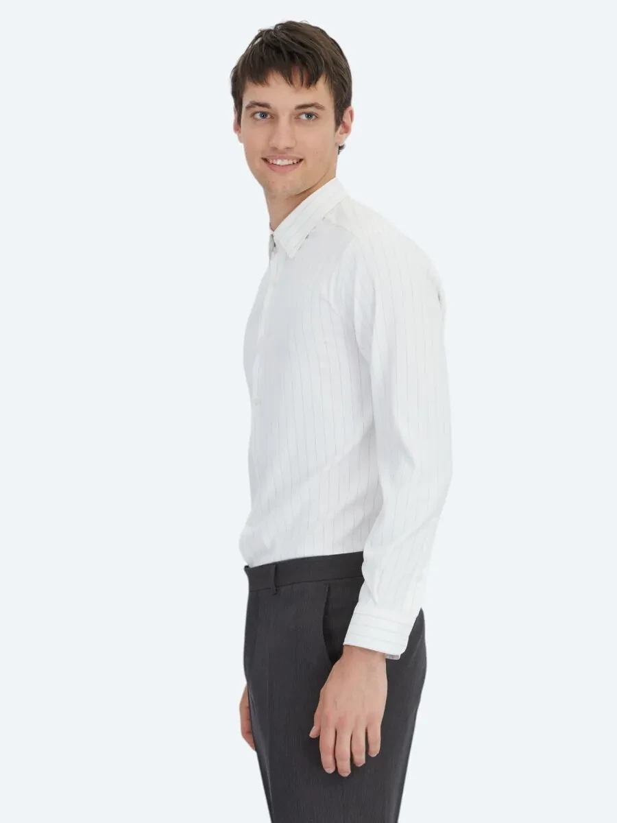 Mink Striped Regular Fit Weaving Sport Shirt - 3