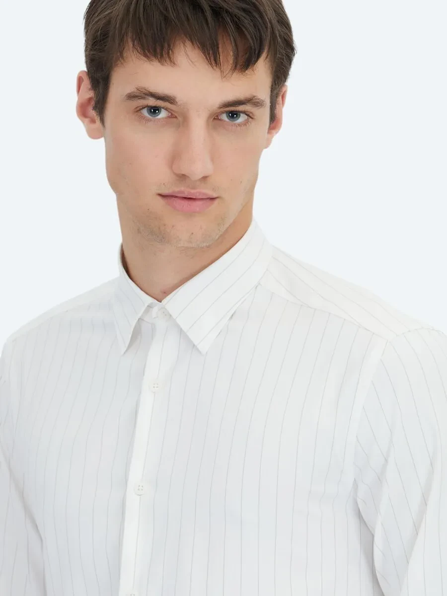 Mink Striped Regular Fit Weaving Sport Shirt - 4