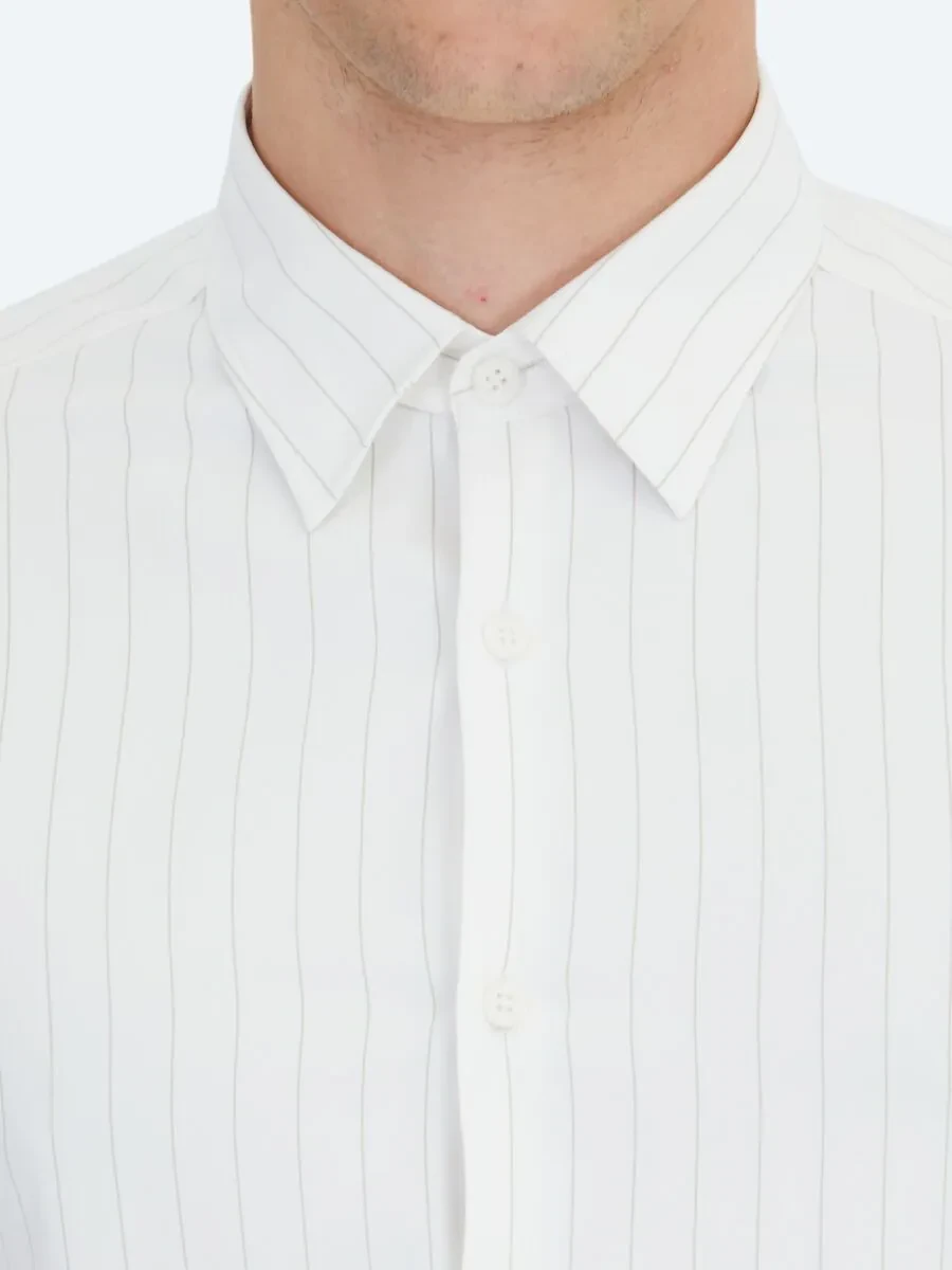 Mink Striped Regular Fit Weaving Sport Shirt - 5