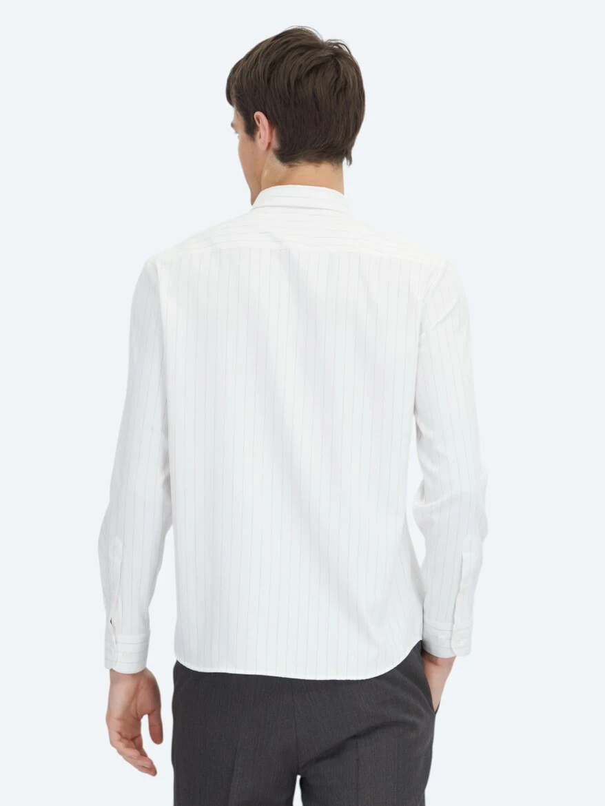 Mink Striped Regular Fit Weaving Sport Shirt - 6