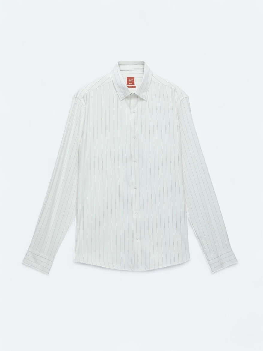 Mink Striped Regular Fit Weaving Sport Shirt - 7