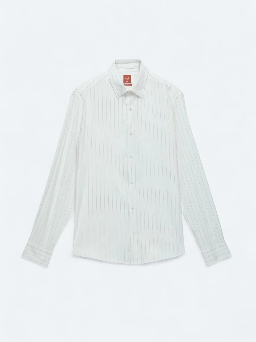 Mink Striped Regular Fit Weaving Sport Shirt - 7