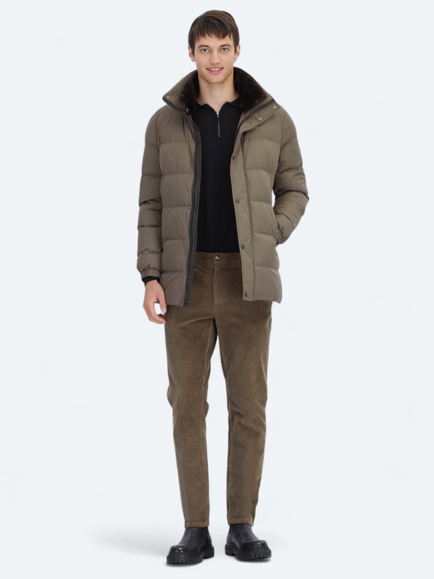 Mink Turtleneck Casual Weaving Coat - KİP