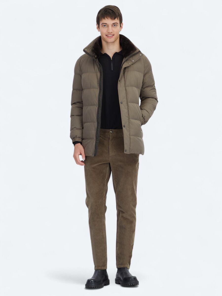 Mink Turtleneck Casual Weaving Coat - 2