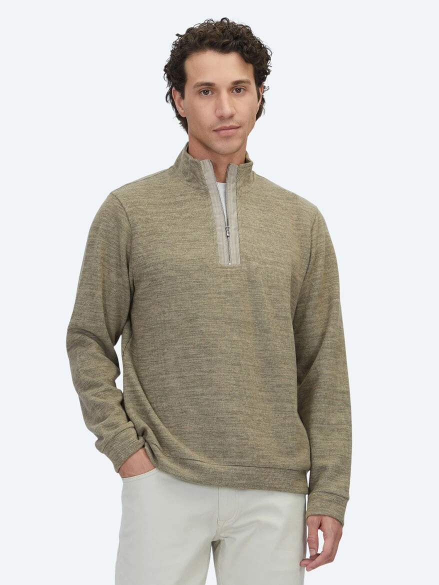 Mink Turtleneck Striped Sweatshirt - KİP