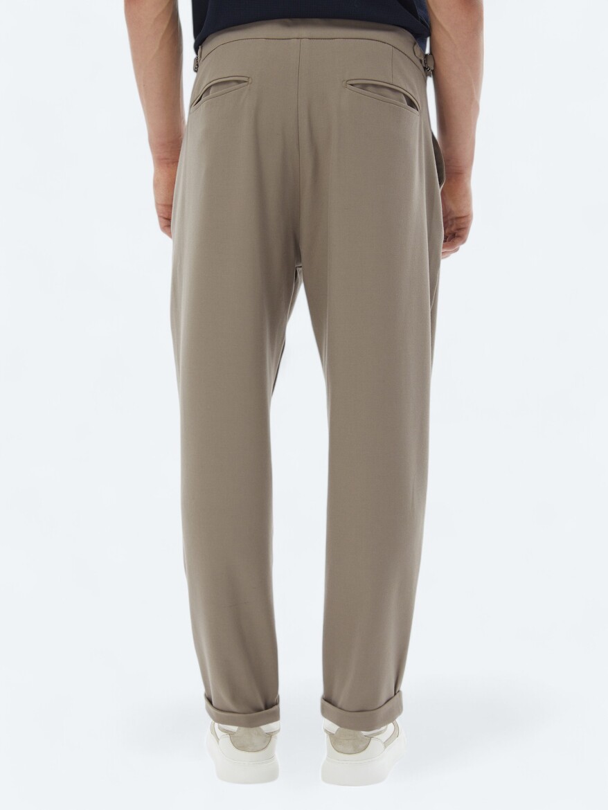 Mink Weaving Carrot Fit Casual Trousers - 6