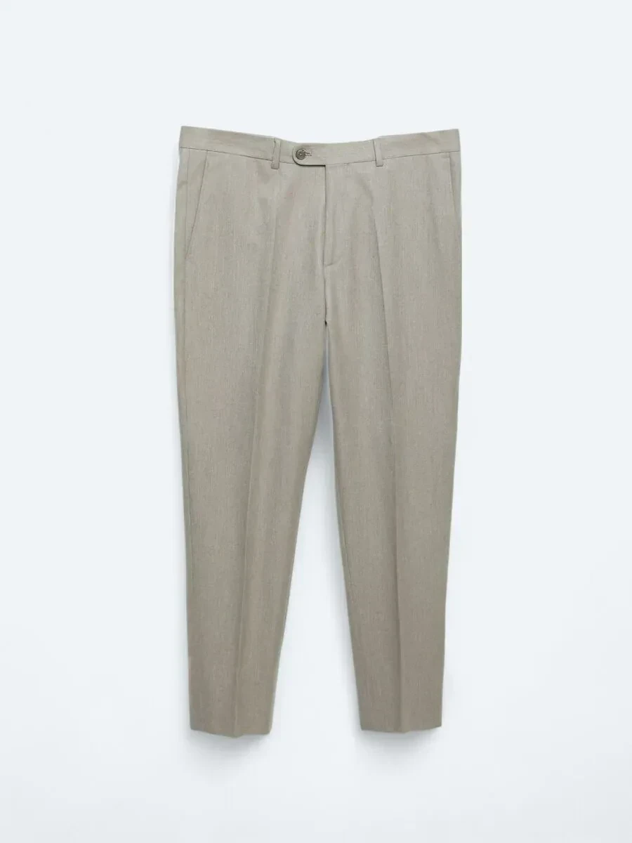 Mink Weaving Fitted Fit Classical Trousers - 5
