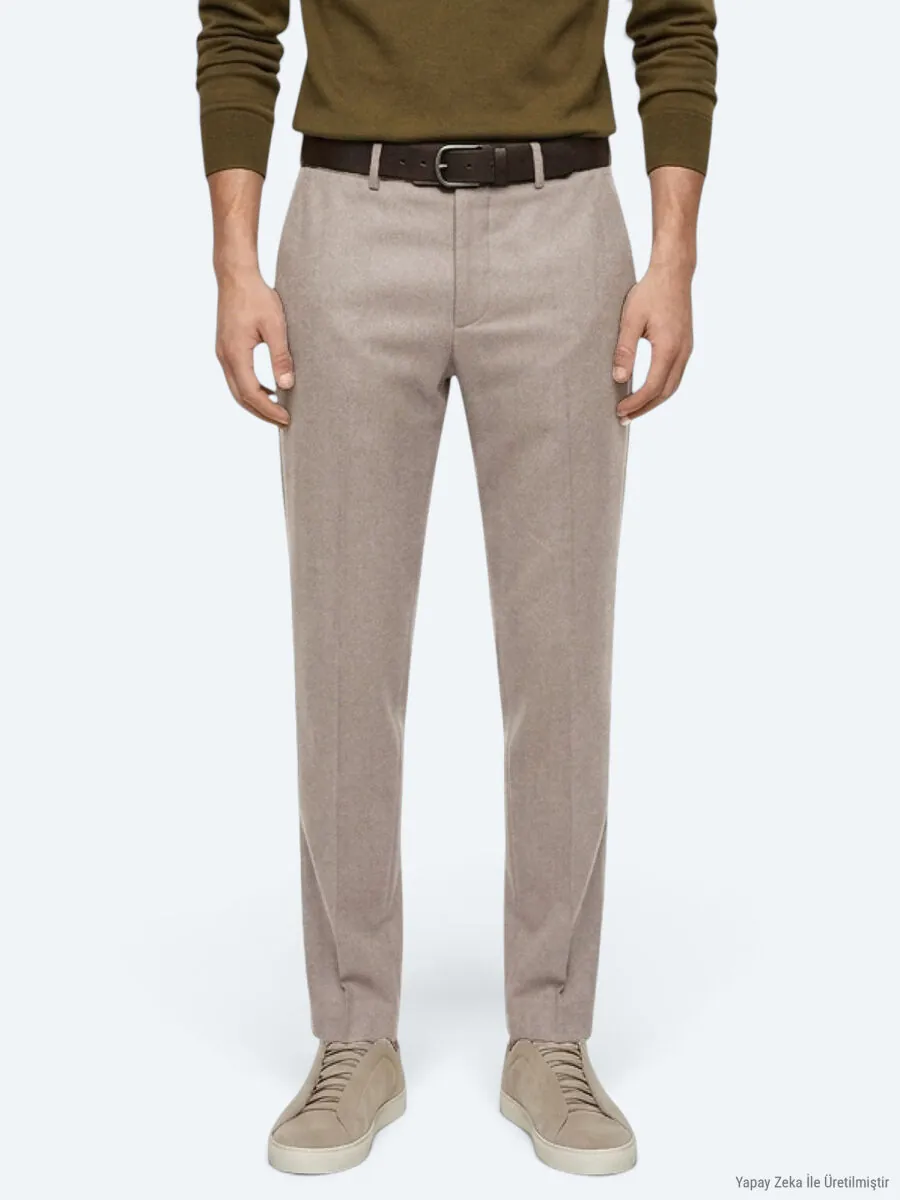 Mink Weaving Fitted Fit Classical Trousers - 3