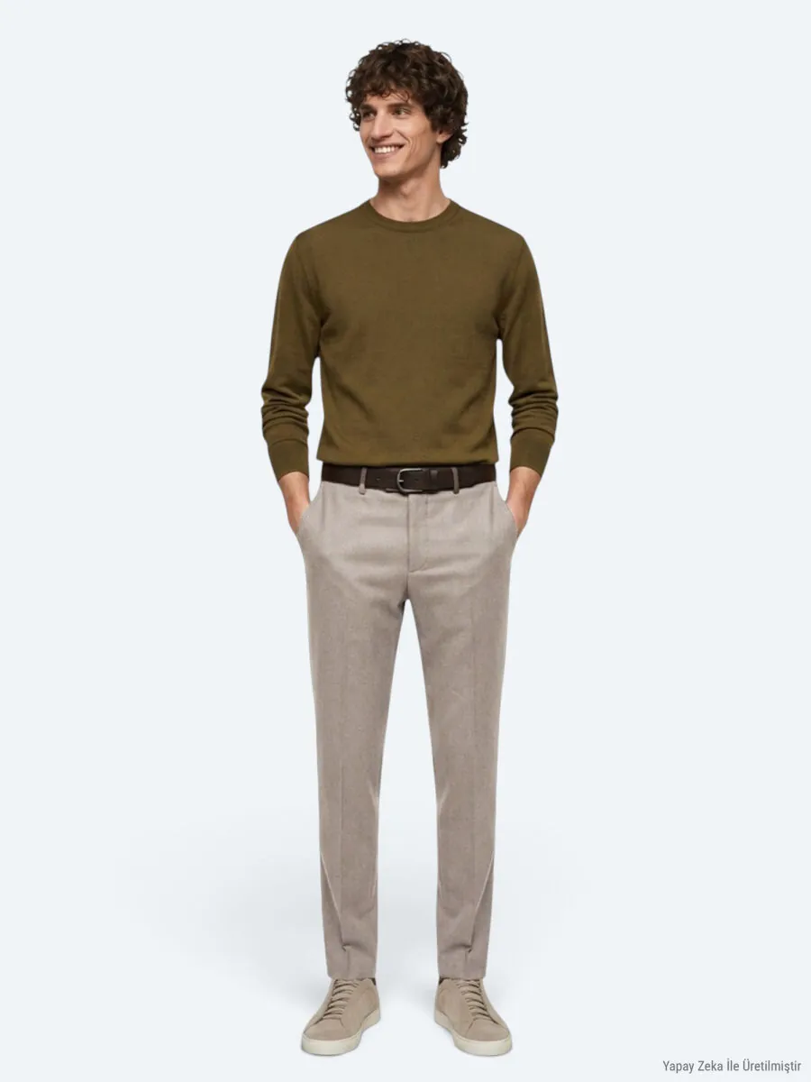 Mink Weaving Fitted Fit Classical Trousers - 5