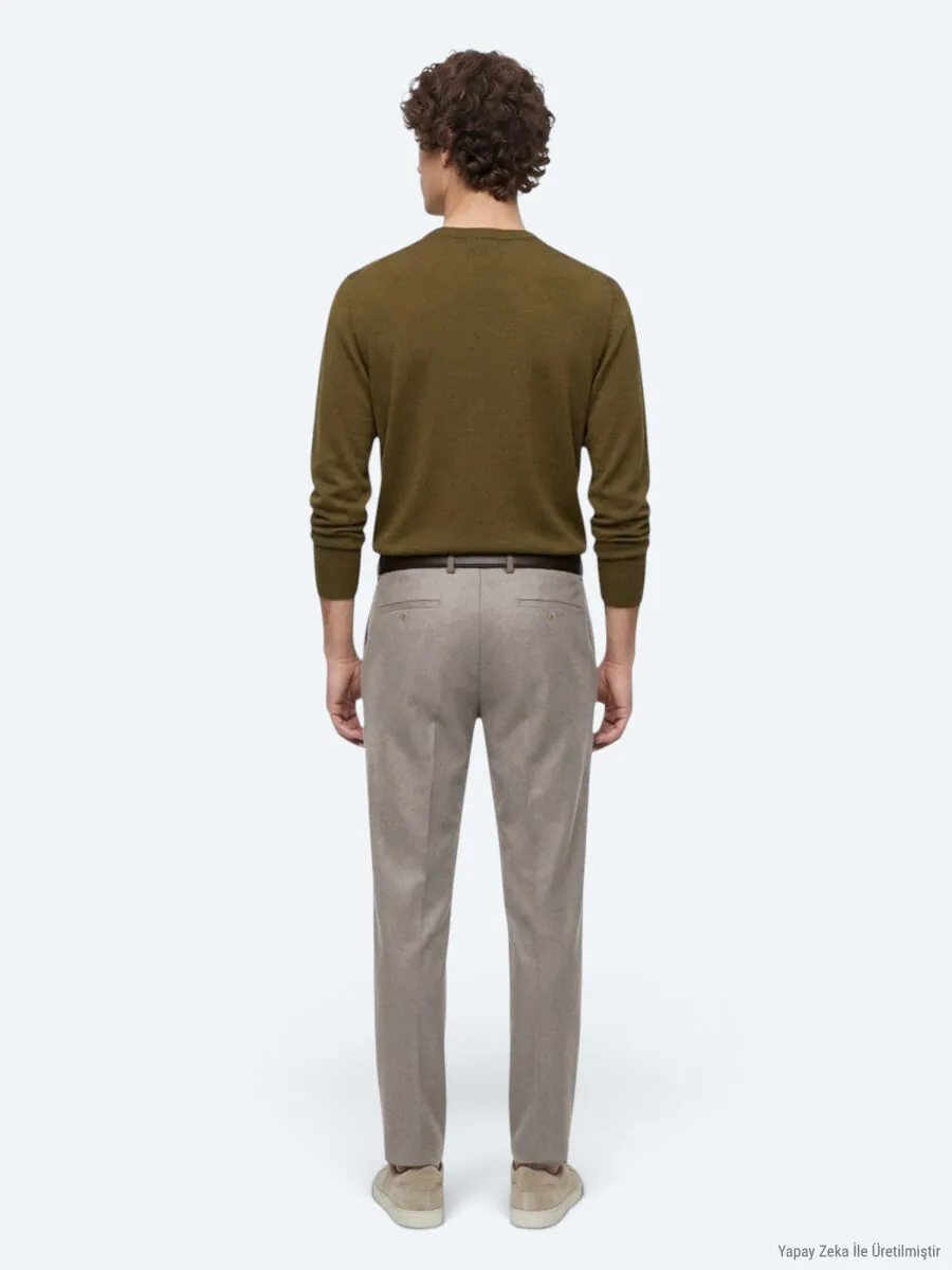 Mink Weaving Fitted Fit Classical Trousers - 6