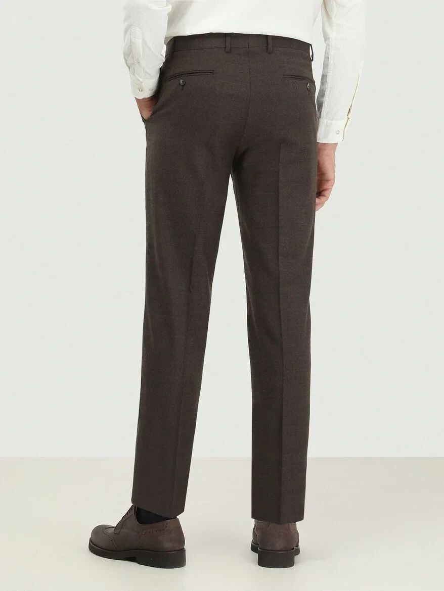 Mink Weaving Fitted Fit Classical Wool Blended Trousers - 4